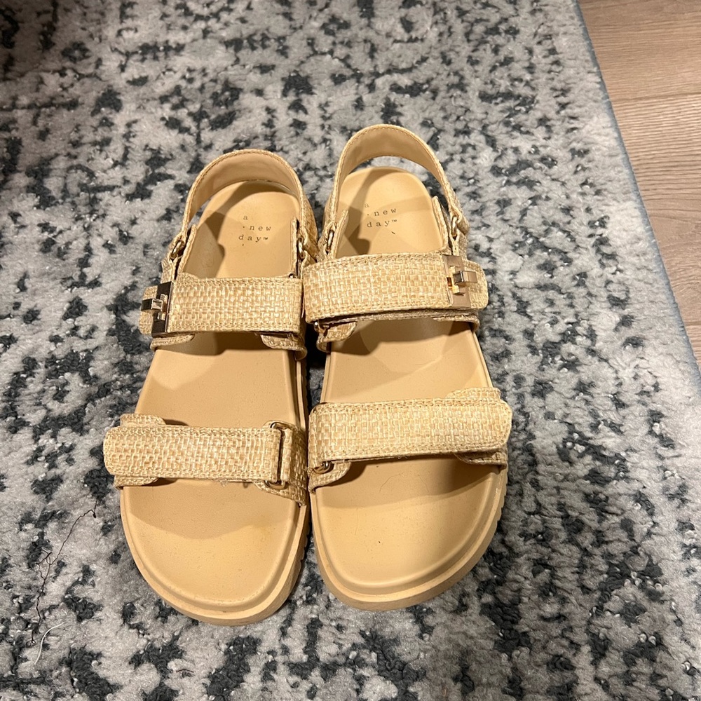Women's tanner Ankle Strap Footbed Sandals - A New Day™ Tan 9